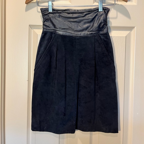 Vintage Leather & Suede High-waisted Skirt by Danier - Picture 1 of 8